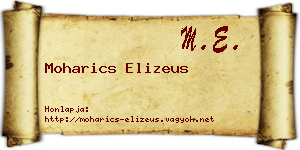 Moharics Elizeus névjegykártya